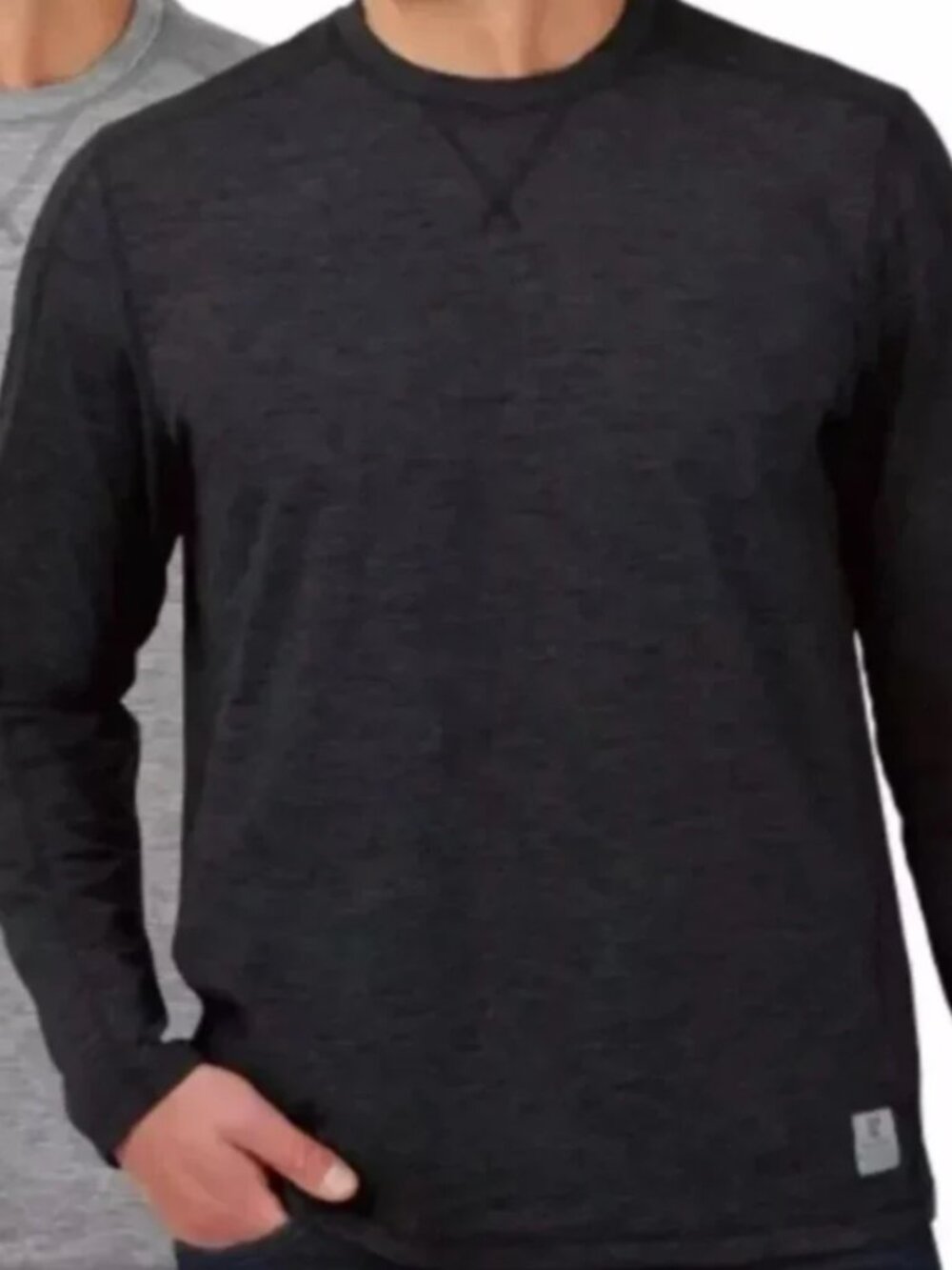 Rugged Elements Men's Sueded Long Sleeve Crewneck Tee Shirt Jet Black L